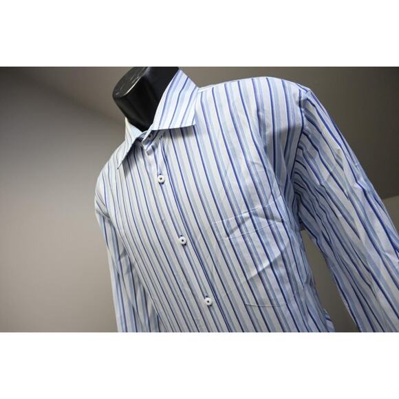 Bugatchi Uomo Dress Shirt Classic Fit Flip Cuff Plaid Button Up Mens Size XL - Picture 3 of 9